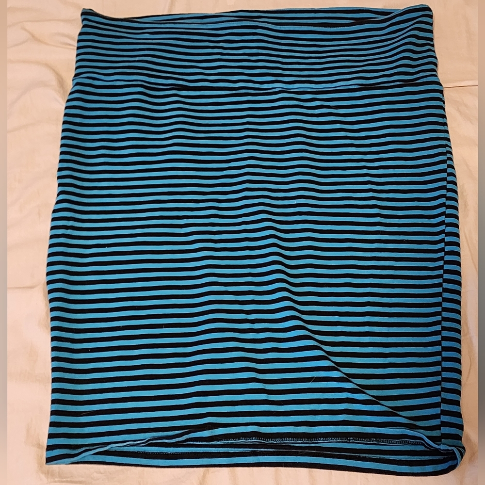 Torried blue&black striped pencil skirt